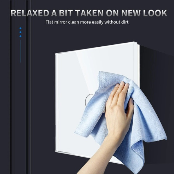 Двоканальний розумний сенсорний вимикач, без нульового дроту, скло + вогнестійкий пластик білий