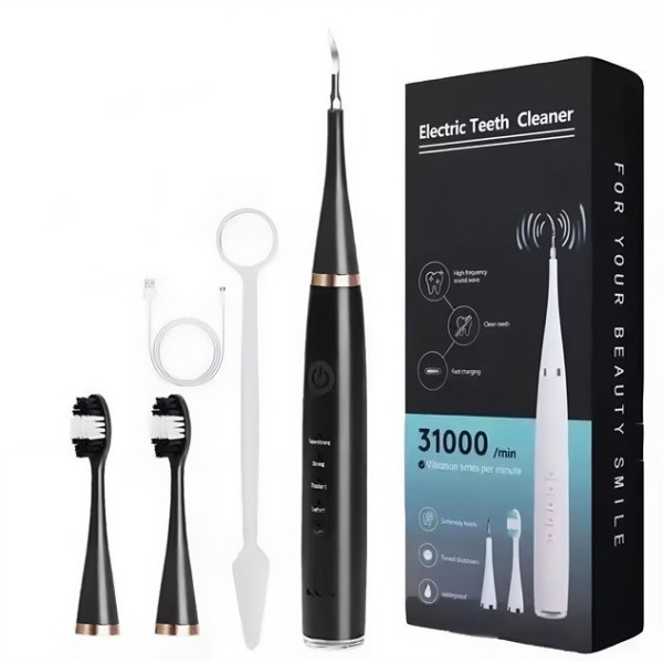 Ультразвуковая зубная щётка-скалер 2в1 Electric Sonic Dental Scaler с зеркалом и 4 сменными насадками