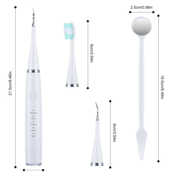 Ультразвуковая зубная щётка-скалер 2в1 Electric Sonic Dental Scaler с зеркалом и 4 сменными насадками