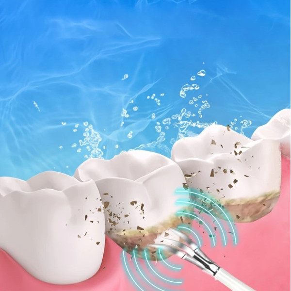 Ультразвуковая зубная щётка-скалер 2в1 Electric Sonic Dental Scaler с зеркалом и 4 сменными насадками