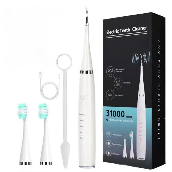 Ультразвуковая зубная щётка-скалер 2в1 Electric Sonic Dental Scaler с зеркалом и 4 сменными насадками