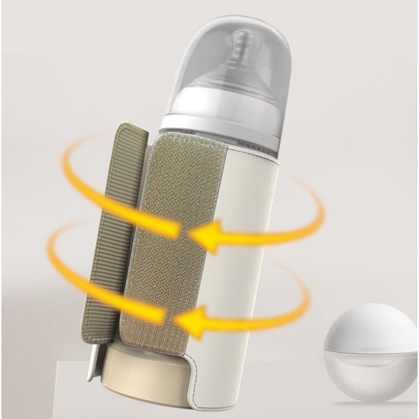 Підігрівач дитячих пляшечок з акумулятором 6000 мА·год/розумний термос з LED-дисплеєм бежевий