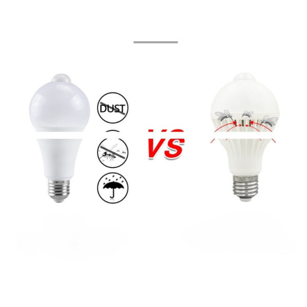 Світлодіодна лампа з датчиком руху й освітленості 9 Вт E27 220 В холодне біле світло