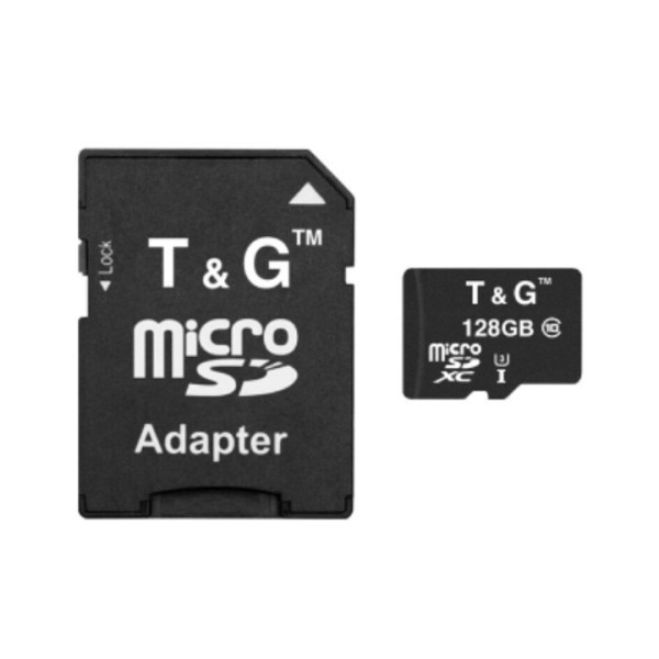 Картка пам'яті MicroSDXC 128 ГБ Class 10 T&G з адаптером
