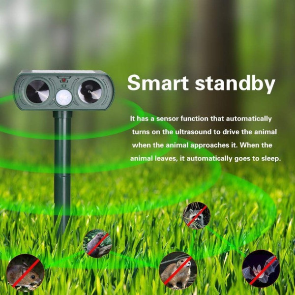 Ультразвуковой отпугиватель Solar Animal Repeller на солнечной батарее для защиты участка от всех видов вредит