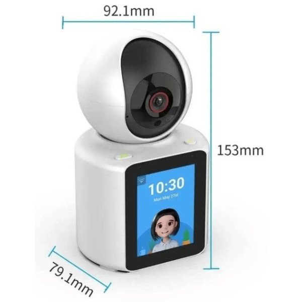 Настольная видеоняня ICSEE V1-20C с Wi-Fi, 3 МП, поворотной IP-камерой и двухсторонней связью