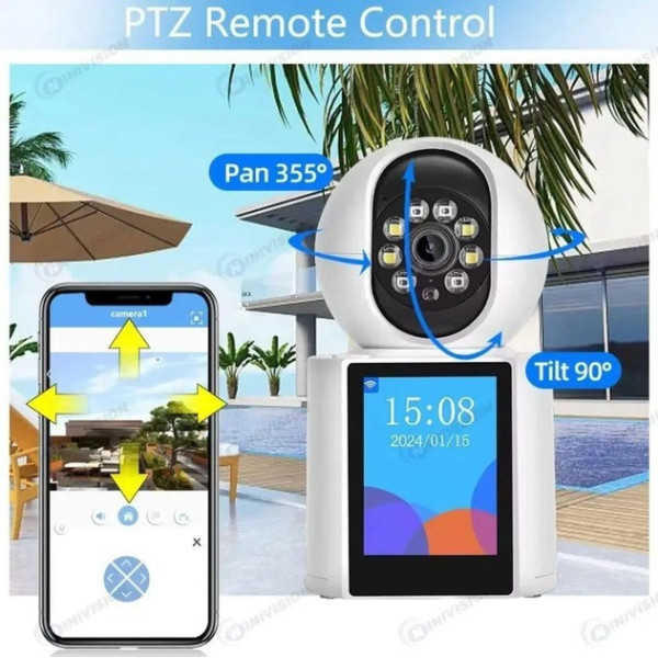 Настольная видеоняня ICSEE V1-20C с Wi-Fi, 3 МП, поворотной IP-камерой и двухсторонней связью