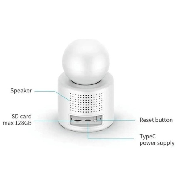 Настольная видеоняня ICSEE V1-20C с Wi-Fi, 3 МП, поворотной IP-камерой и двухсторонней связью