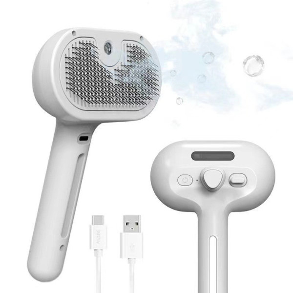 Парова масажна щітка Zmaker для кішок і собак з розпилювачем і масажем, USB, портативна