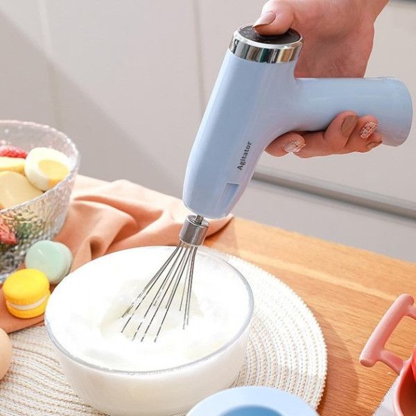 Портативний акумуляторний міксер Agitator RD-138, ручний, USB, 3,7 Вт, 2 насадки, компактний, бездротовий