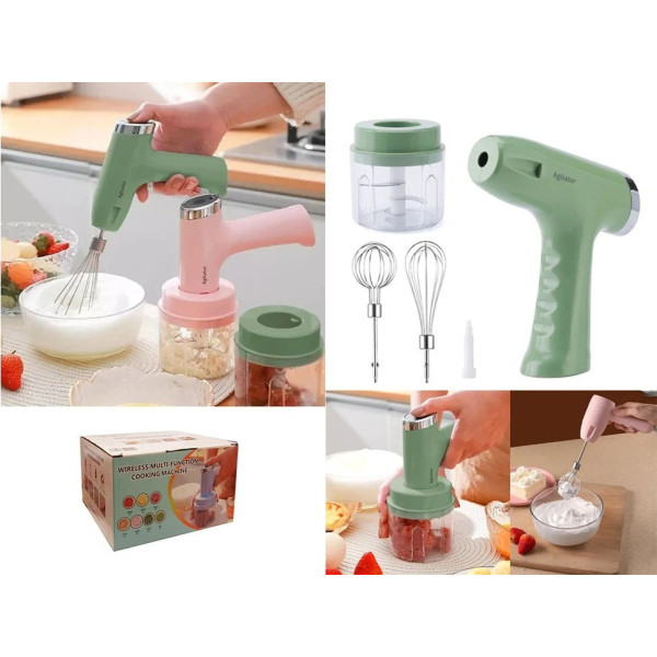 Портативний акумуляторний міксер Agitator RD-138, ручний, USB, 3,7 Вт, 2 насадки, компактний, бездротовий