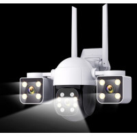 Вулична IP-камера 4G Wi-Fi/LAN з 3 об'єктивами 2+2 Мп, нічним баченням, датчиком руху