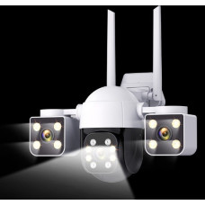 Вулична IP-камера 4G Wi-Fi/LAN з 3 об'єктивами 2+2 Мп, нічним баченням, датчиком руху