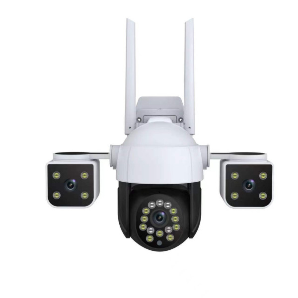 Уличная IP-камера с 3 объективами 2+2+2 Мп, 4G Wi-Fi/LAN, ночным видением и датчиком движения