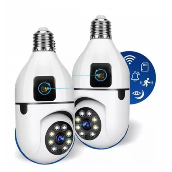 Двойная Wi-Fi IP камера E27 Sq02 с ночным видением, датчиком движения и двусторонней связью для улицы, питание