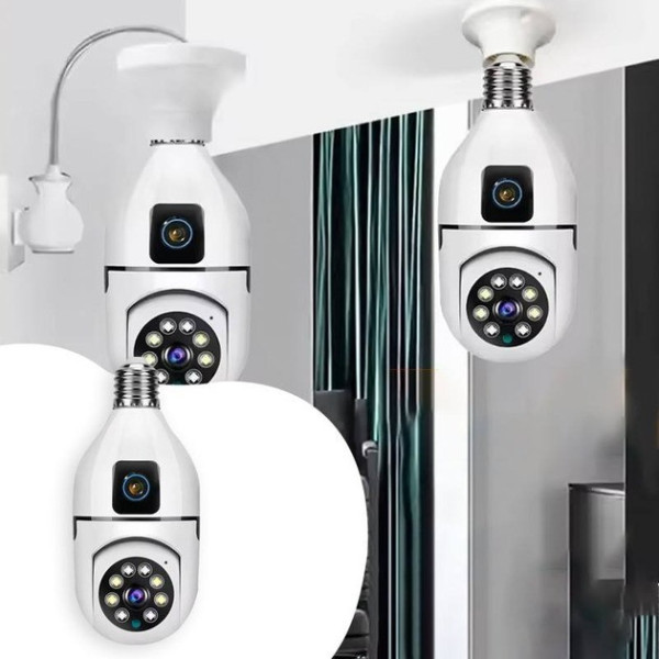 Двойная Wi-Fi IP камера E27 Sq02 с ночным видением, датчиком движения и двусторонней связью для улицы, питание