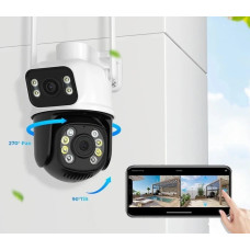 Вулична IP-камера A8BQ з LED-підсвіткою, подвійними лінзами та датчиком руху