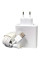 Сетевой адаптер питания 120W с быстрой зарядкой QC 3.0 и USB Type-A, белый, с кабелем