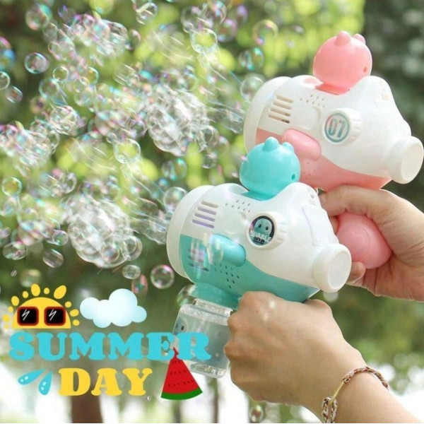 Машинка-пистолет Bubble Maker для мыльных пузырей с подсветкой и аккумулятором для детей от 3 лет