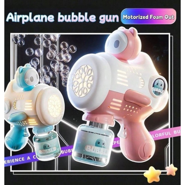 Машинка-пистолет Bubble Maker для мыльных пузырей с подсветкой и аккумулятором для детей от 3 лет