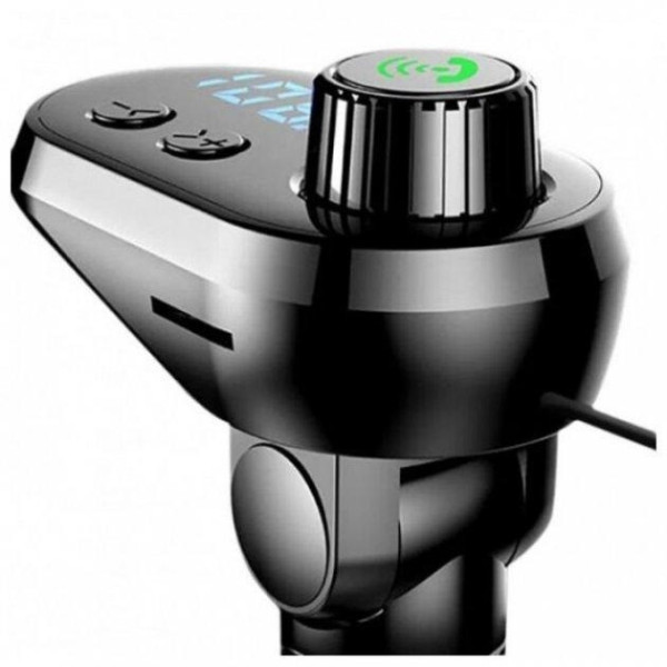 Автомобильный FM модулятор Q15-BT с Bluetooth, дисплеем, USB и кабелями Type-C, Micro USB, Lightning, быстрой
