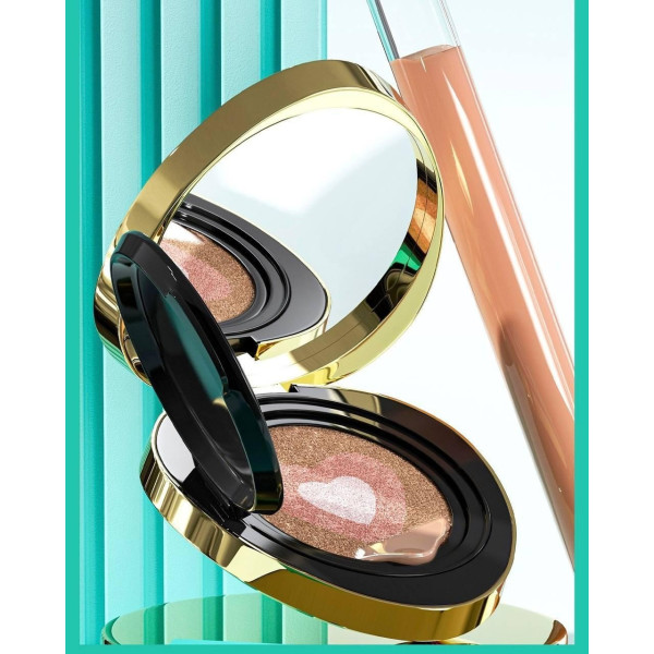 Увлажняющий тональный кушон Drawshe Emerald Crystal Glow с трехцветным эффектом и заменяемым блоком, 24 г для