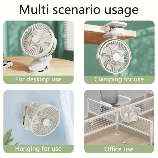 Вентилятор настільний USB із 3 турбінами, поворот 360° охолоджувальний для дому та офісу
