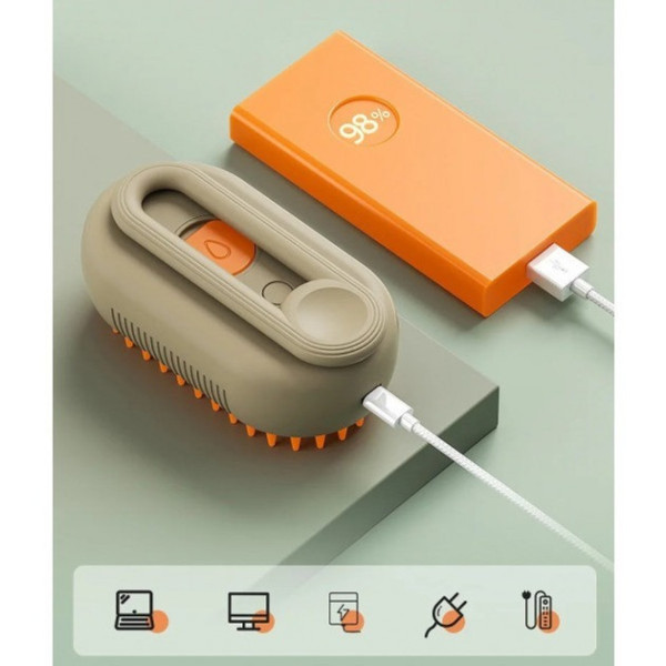 Щітка з парою Steamy Brush E-W3317 для грумінгу собак, кішок та інших хатніх вихованців