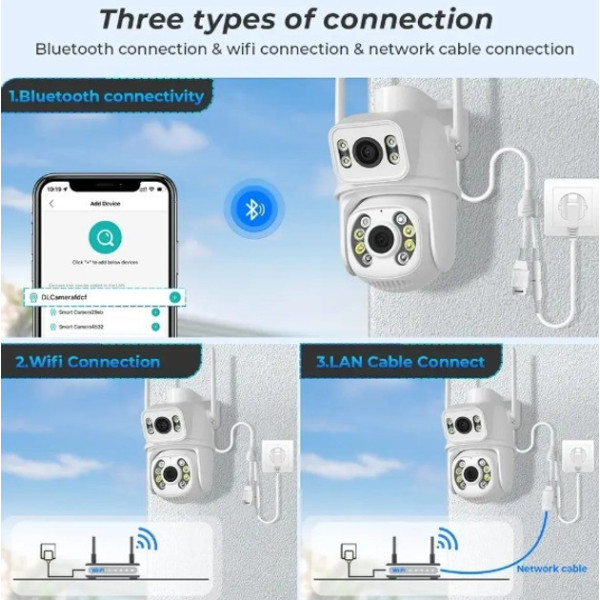 Уличная IP камера видеонаблюдения PTZ SD39 12MP с Wi-Fi, 4G, поворотом, датчиком движения и ночным видением