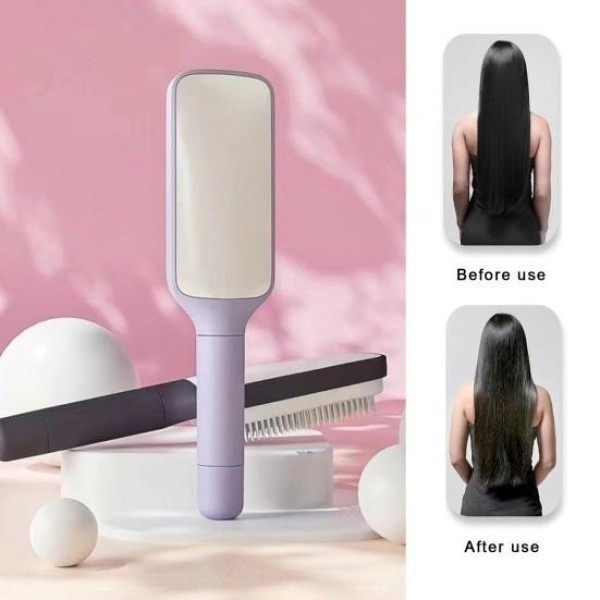 Масажний гребінець Hair Straightener AND LY-639 з функцією самоочищення для всіх типів волосся