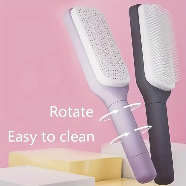 Масажний гребінець Hair Straightener AND LY-639 з функцією самоочищення для всіх типів волосся