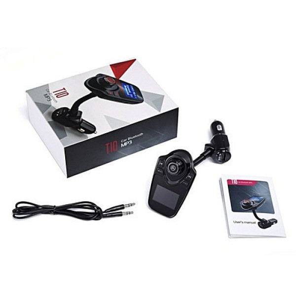 FM-модулятор T10 с Bluetooth, USB зарядкой, AUX и microSD для воспроизведения музыки в автомобиле