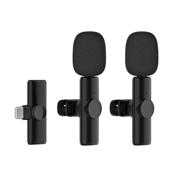Петличный конденсаторный беспроводной микрофон K11 Wireless Lavalier с ресивером Lightning, черный
