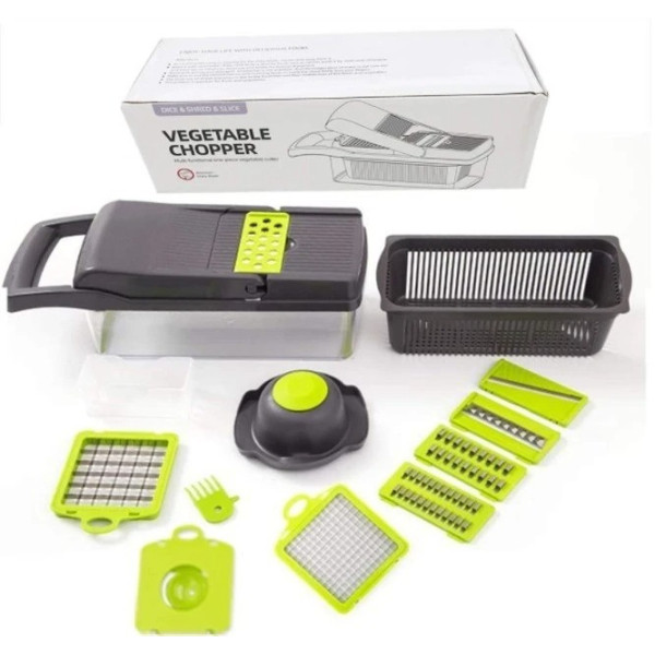 Овощерезка Veggie Slicer 14в1 с контейнером и 7 сменными лезвиями многофункциональная