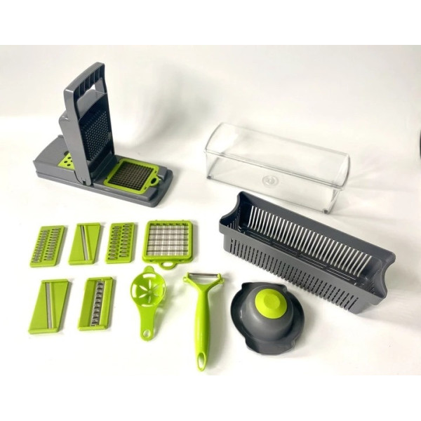 Овощерезка Veggie Slicer 14в1 с контейнером и 7 сменными лезвиями многофункциональная