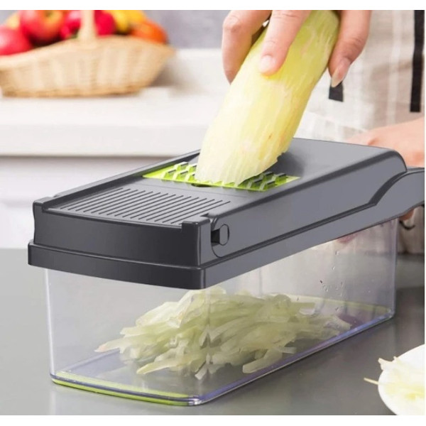Овощерезка Veggie Slicer 14в1 с контейнером и 7 сменными лезвиями многофункциональная