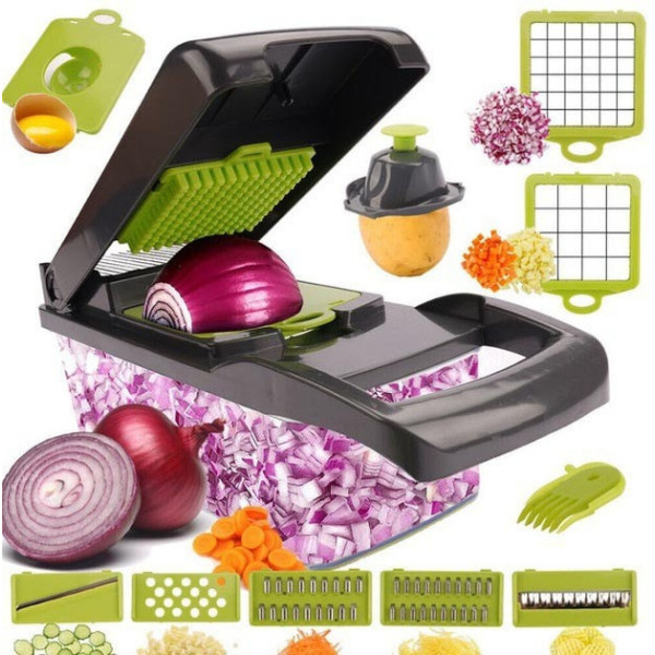Овощерезка Veggie Slicer 14в1 с контейнером и 7 сменными лезвиями многофункциональная