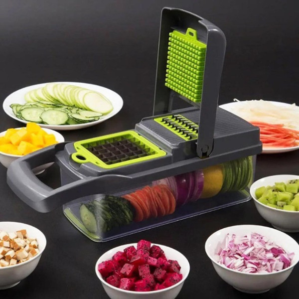 Овощерезка Veggie Slicer 14в1 с контейнером и 7 сменными лезвиями многофункциональная