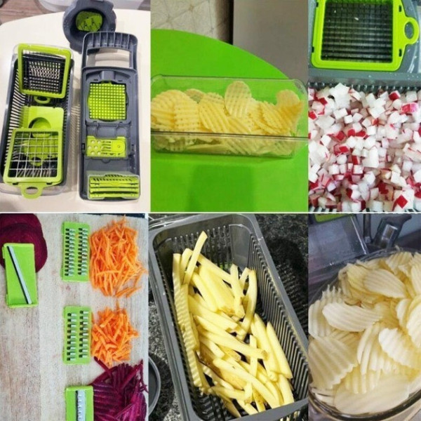 Овощерезка Veggie Slicer 14в1 с контейнером и 7 сменными лезвиями многофункциональная