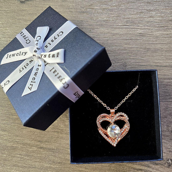 Намисто жіноче серце з цирконієвим каменем білий камінь золотое