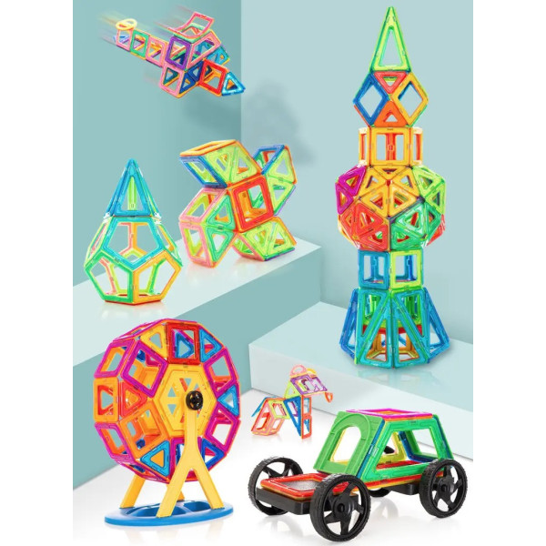 Дитячий магнітний конструктор 3D Magical Magnet 98 елементів для навчання та гри