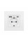 Адаптер-розетка Folem RZ1 с портами USB и Type-C, быстрая зарядка QC3.0, белая глянцевая