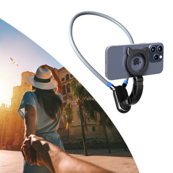 Тримач для POV-знімання на шию з магнітом для смартфона та камери, для блогерів і подорожей