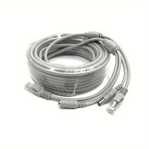 Готовий мережевий і силовий кабель RJ45 DC 20 м мідний для камер