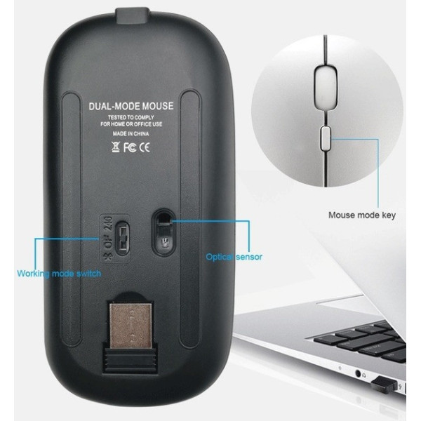 Комп'ютерна миша з Bluetooth-модулем і підсвіткою RGB чорна