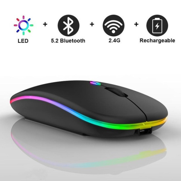 Комп'ютерна миша з Bluetooth-модулем і підсвіткою RGB чорна