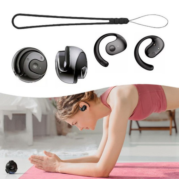 Беспроводные спортивные наушники MDR OWS T2 Bluetooth с микрофоном и зарядным футляром черные