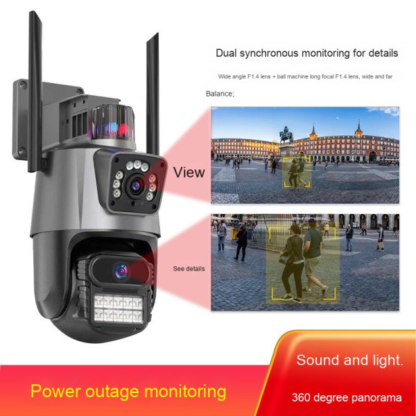 Уличная WiFi IP видеокамера Dual Lens с микрофоном, динамиком и LED-подсветкой 6MP