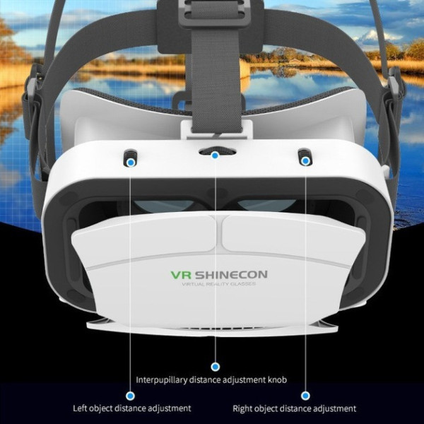 Очки виртуальной реальности SHINECON SC-G05a для игр и просмотра 3D фильмов белого цвета