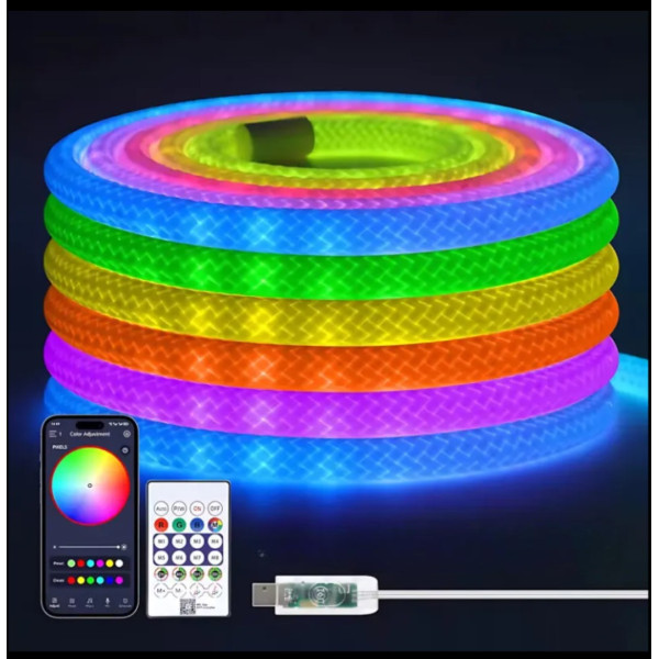 Водостойкая светодиодная лента LED SFK-30 длиной 5 метров с пультом для интерьера и улицы
